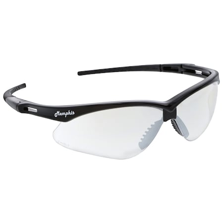Mcr Safety Memphis (MP1), Safety Glasses, Anti-Scratch, I/O Clear Mirror Lens, Black Frame, Half Frame, 12 PK MP119
